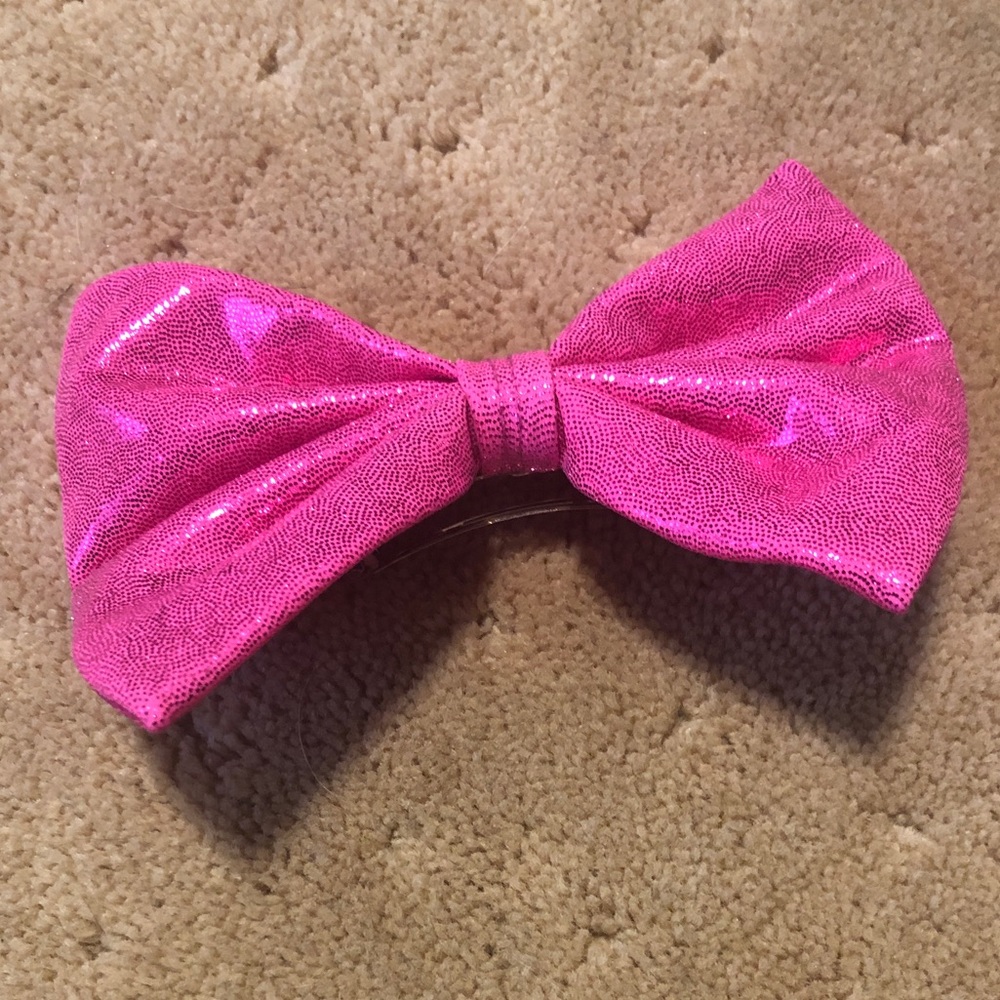FREE ADD-ON Hot Pink Magenta Sparkly Large Hair Bow Clip for Dance or Occasions